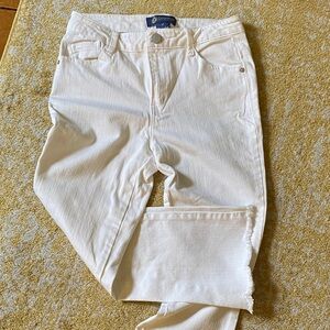 Democracy Flex-Ellent White Cropped High Rise Bootcut Stretch Jean Sz 2